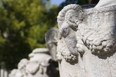 Part of a fence of a park in center Belgrade, Serbiaの写真素材