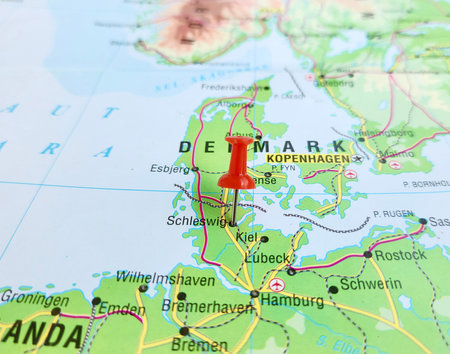 View of Schleswig, is the capital of the Kreis Schleswig-Flensburg, in Schleswig-Holstein, Germany,...
