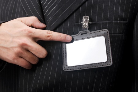 business men with his id card の写真素材