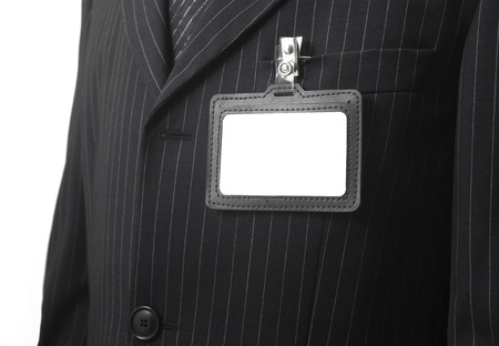 blank id card on suit の写真素材