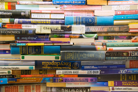 Bookshelves in Book Storeのeditorial素材