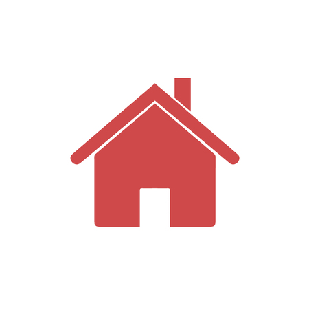 House icon. Home symbol. Home icon in flat style. Red vector illustrationのイラスト素材