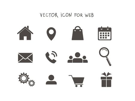 A set of vector icons for the web. Icons to navigate the site.の写真素材