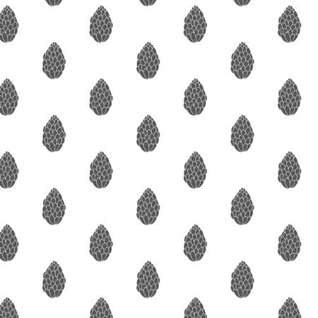 pattern with fir cones. Vector Simple minimalistic ornament. Black and white pattern.のイラスト素材