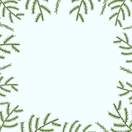 Vector background with Christmas tree branches. Christmas design. Festive Christmas backgroundのイラスト素材