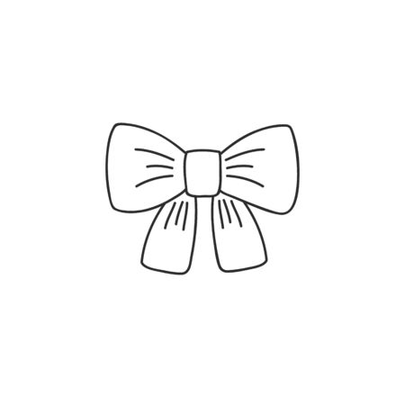 Bow. Vector linear drawing. Bow iconのイラスト素材