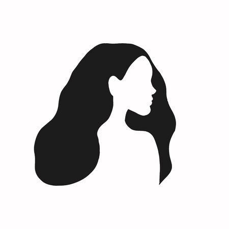 Girl. Female profile. Silhouette of a girl. Portrait of a girl. Vector illustration.のイラスト素材