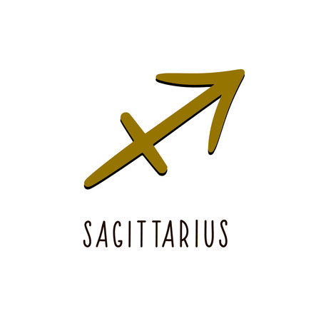 Sagittarius zodiac sign. Sagittarius vector zodiac signのイラスト素材