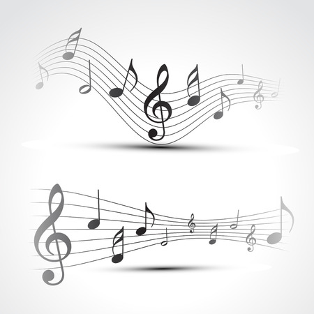 vector music note background illustrationのイラスト素材