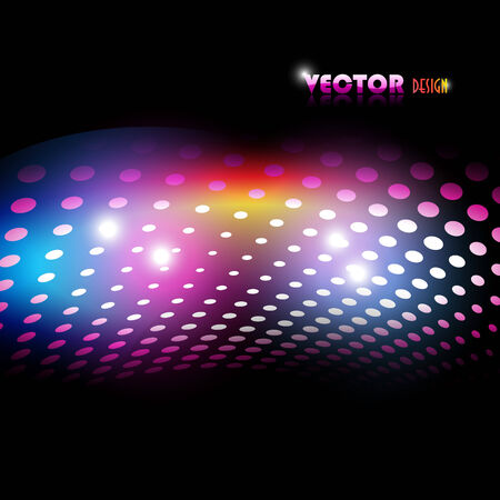 Colorful lights background on blackのイラスト素材