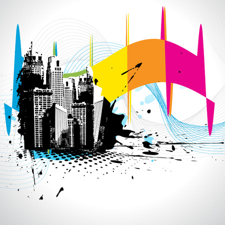   abstract building design illustrationのイラスト素材