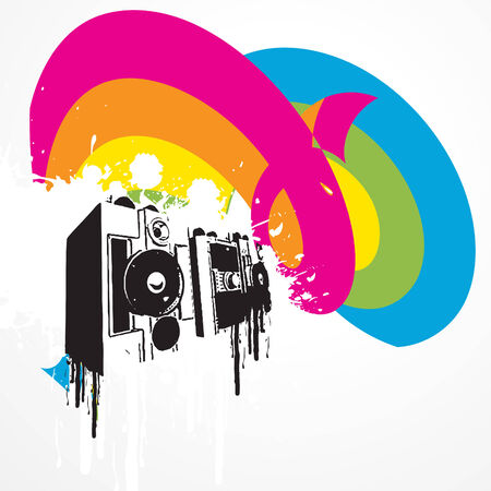 music artwork with colorful backgroundのイラスト素材