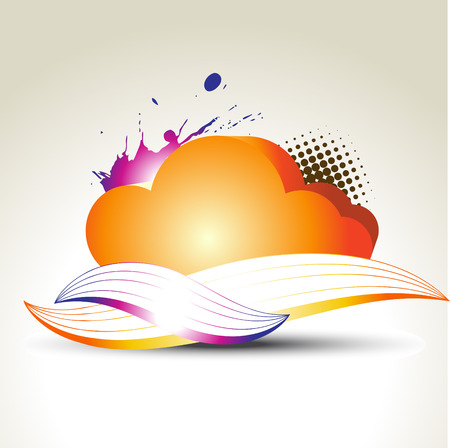  colorful cloud with abstract designのイラスト素材