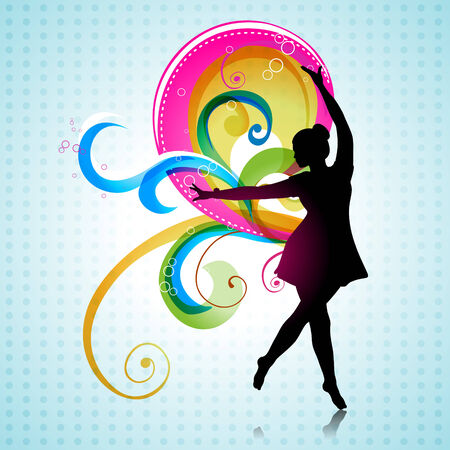   dancing girl on beautiful backgroundのイラスト素材