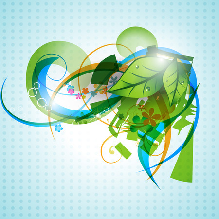  leaf abstract design illustrationのイラスト素材