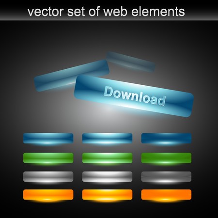 shiny web buttons setのイラスト素材