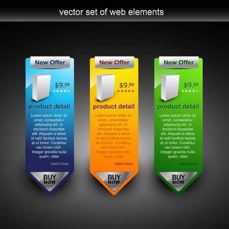 web banner showing products rate with purchase buttonのイラスト素材