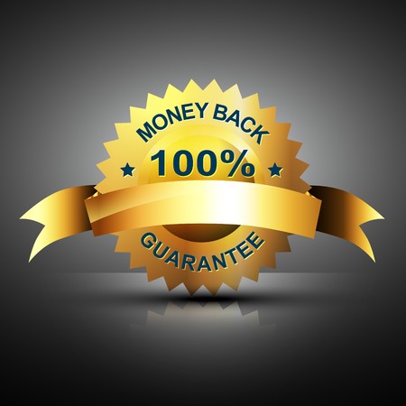 money back guarantee icon in golden colorのイラスト素材