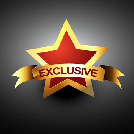exclusive icon in golden colorのイラスト素材