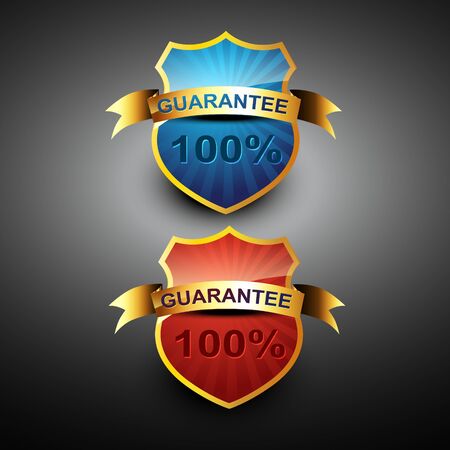 100 percent guarantee icon in golden colorのイラスト素材
