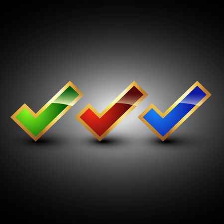 stylish check symbol n three different colorsのイラスト素材