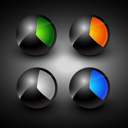 set of four globe designのイラスト素材