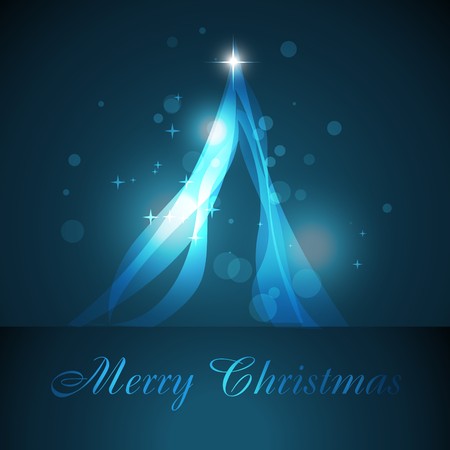 artistic christmas tree design on blue backgroundのイラスト素材