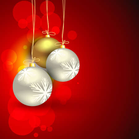 christmas ball on beautiful red backgroundのイラスト素材