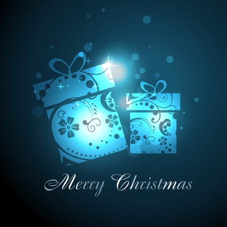 glowing christmas gift illustrationのイラスト素材