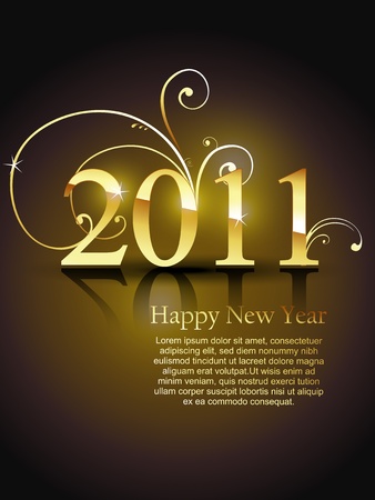 beautiful golden color vector new year design artのイラスト素材