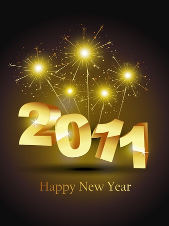 vector new year stylish golden color designのイラスト素材