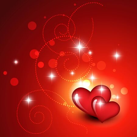beautiful red heard design background のイラスト素材
