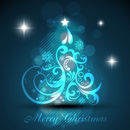 shiny artistic christmas treeのイラスト素材