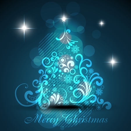 shiny artistic christmas treeのイラスト素材