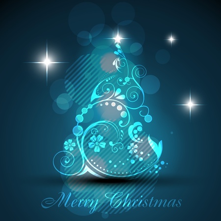 shiny artistic christmas treeのイラスト素材
