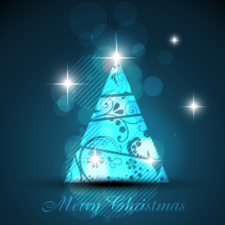 shiny artistic christmas treeのイラスト素材