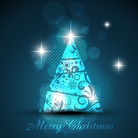 shiny artistic christmas treeのイラスト素材