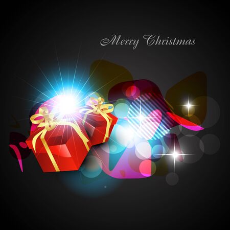colorful christmas box on dark backgroundのイラスト素材