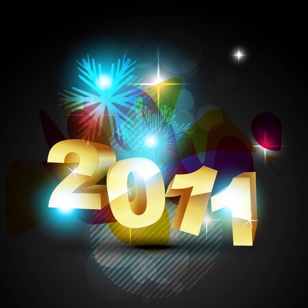 new year golden artistic illustrationのイラスト素材