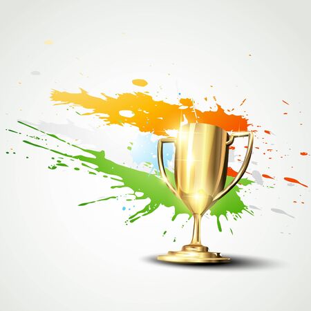 golden trophy on abstract backgroundのイラスト素材