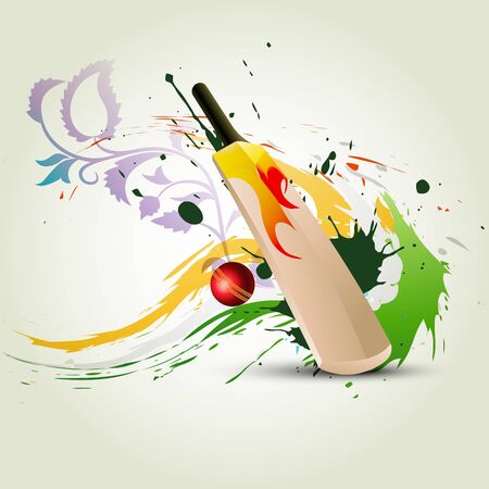 cricket bat on abstract backgroundのイラスト素材