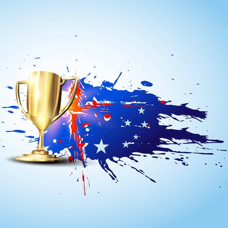 golden trophy on abstract backgroundのイラスト素材