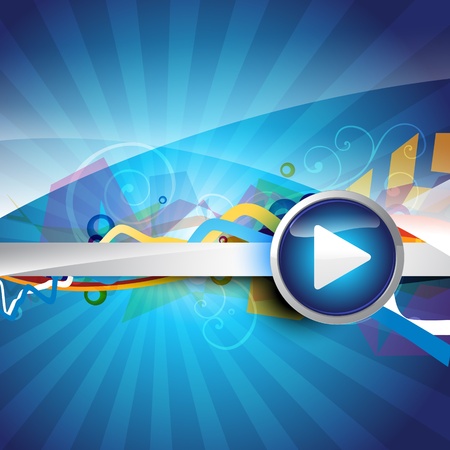 play button with abstract artwork のイラスト素材