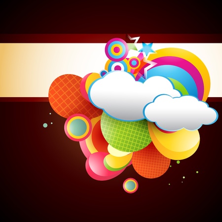 beautiful background of clouds and other elementsのイラスト素材