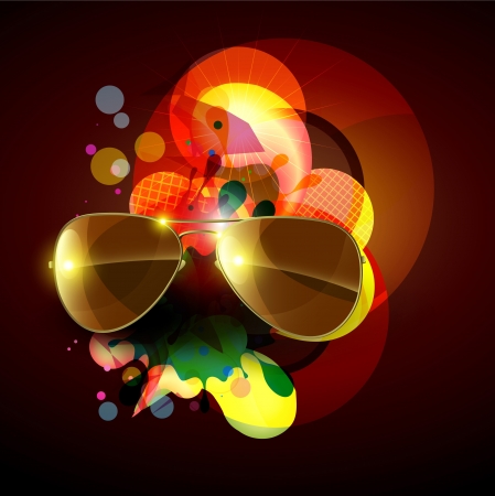 stylish abstract background with sunglassesのイラスト素材