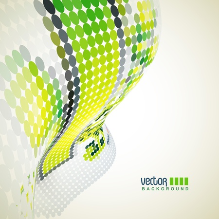 green color dots wave backgroundのイラスト素材