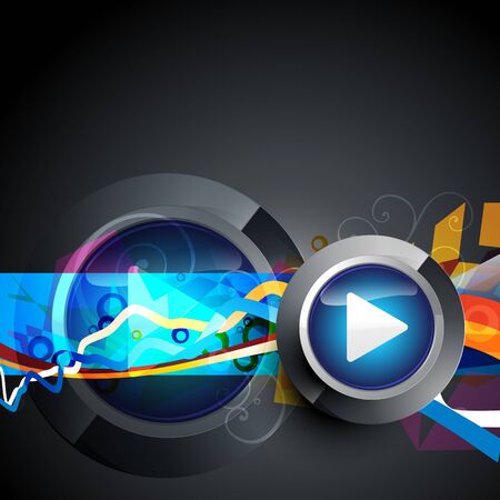 vector abstract music play button artworkのイラスト素材