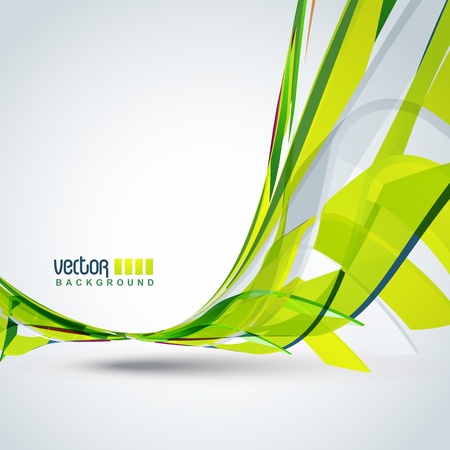 beautiful vector green color wave backgroundのイラスト素材