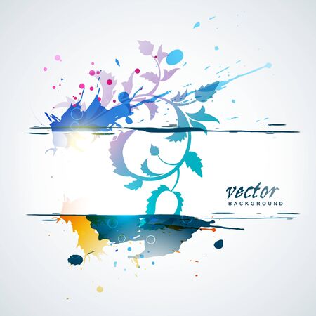 abstract artwork of grunge and floralのイラスト素材
