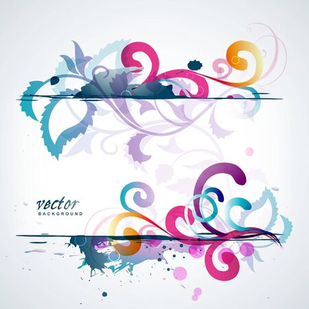 abstract floral colorful artwork vectorのイラスト素材